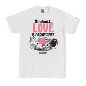 Moomin Unisex Adult Kindness Love And Acceptance T-Shirt / White/Off White